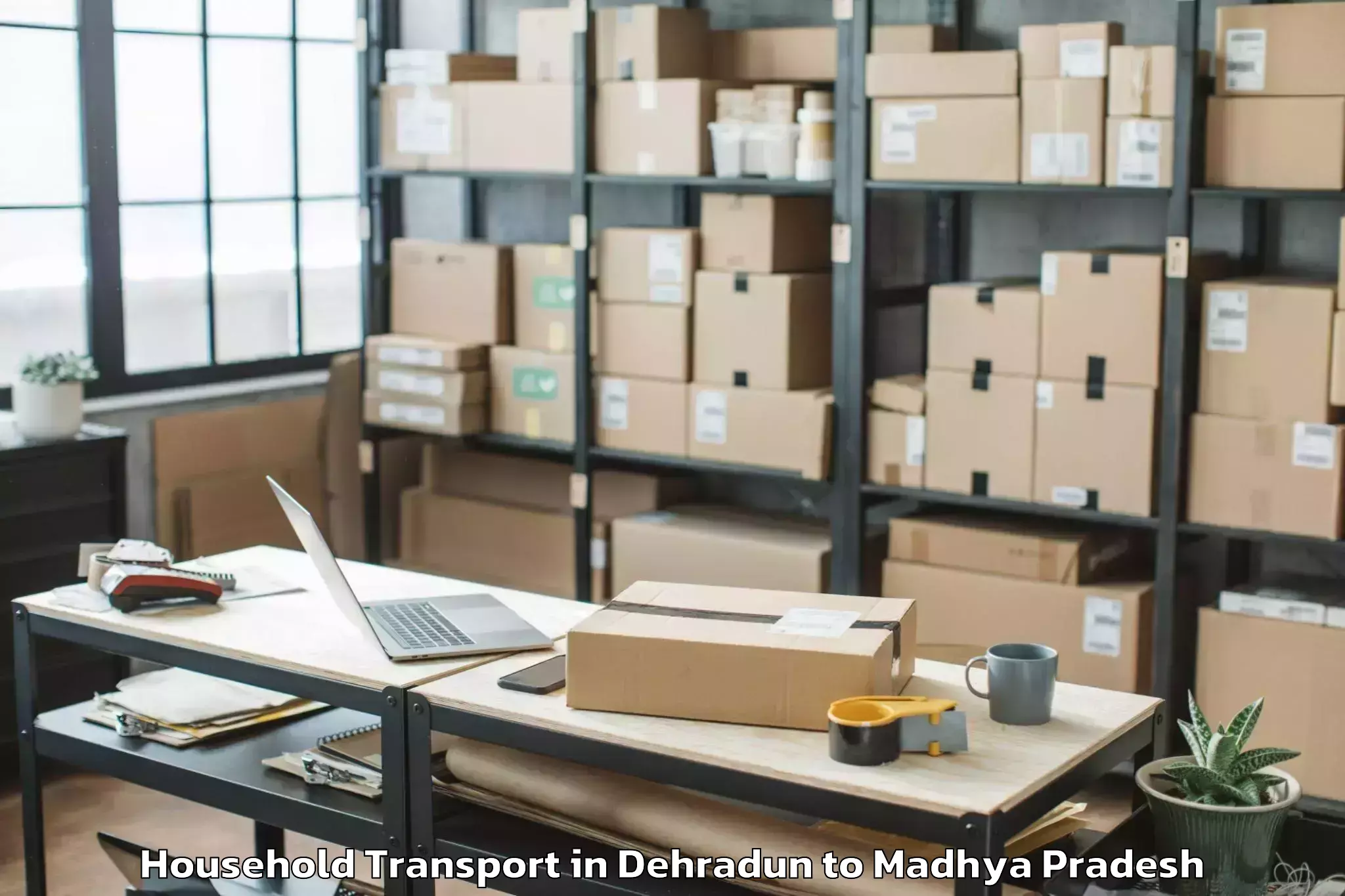 Book Dehradun to Mandsaur Household Transport Online